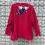 Vintage 90s Quacker Factory Christmas Angels Ugly Cardigan Sweater Red 1X Photo 1