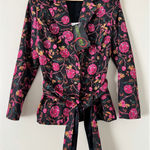Diane Von Furstenberg NWT DFV Diane Von Furstenburg Silk Assets Blazer Jacket Moody Dark Romance Med Photo 0