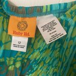 Ruby Rd . Green Blue Pleated Maxi Dress Size 12 Photo 4