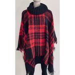Steve Madden Red & Black Buffalo Plaid Poncho NWT! Photo 4