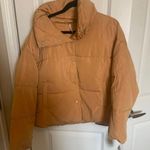 Free People Beige Gold Puffer Jacket Photo 4
