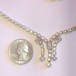 Elegant Vintage Silver Tone CZ Rhinestone Classic Formal Necklace Photo 2