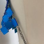 Rhombic Blue Squared Sequin Glisten Halter Top Photo 3