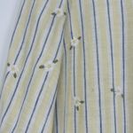 Coldwater Creek  Linen Shirt Yellow Stripe Floral Embroidered Cottage Size M Photo 4