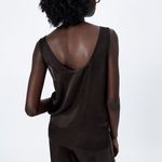 ZARA NEW  EMBROIDERED CAMISOLE TOP LIMITED EDITION BROWN WOMENS SIZE XS‎ Photo 1