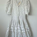 Maje  White Lace Embroidered Floral Eyelet Mini Dress Size: 2 Photo 0