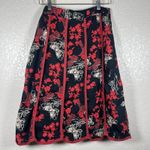 Y2K Butterfly Midi Skirt Womens Medium Tease Zen Asian Inspired Red Black Goth Photo 6