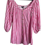 Torrid Women Rayon Top L Pink Buffalo Check Button Up Milkmaid Coquette Cowgirl Photo 0