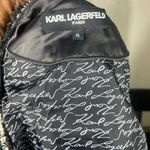 Karl Lagerfeld  Black & Gold Tweed Detail Front Zip Puffer Jacket size XL Photo 4