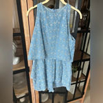 River Island chambray romper skort dress eyelet embroidered sleeveless denim Photo 1