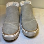 Toms Paxton Fur Trim Gray Tan Suede Leather Slip-on Sneaker Shoes Women’… Photo 9