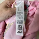 ASOS Bandeau Jumpsuit Pink Floral Drape Detail Wide Leg Crop Pant Photo 6