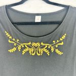 Peruvian Connection Pima Cotton Embroidered Long Sleeve Tee Size XL Black Photo 2