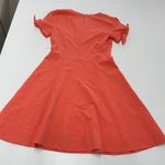 London Times  Womens Size 4 Orange Pink V Neck Short Sleeve Fit Flare Mini Photo 1