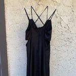 EXPRESS  size medium strappy back cut out mini silky dress black Photo 5