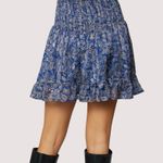 Lost + Wander NWT Wish Upon Mini Skirt in Navy Gold Paisley Size M Photo 1