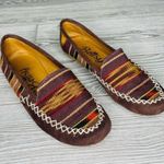 Bettsy brown woven flat moccasin style shoes size 38 / 8.5 fall flats shoes Photo 3