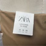 ZARA Camel High-Rise Leggings with Gold Buttons (M / 28) Photo 3
