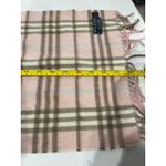 Burberry  London‎ Pink Cashmere Scarf Check Plaid Fringe England Photo 5
