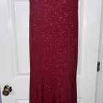 Burgundy Shimmery Formal Prom Dress Red Size 8 Photo 3