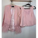 Vintage Moshita Couture Pink Embroidered Shell Tank & Blazer Set Cute Size 12 Photo 2