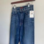 NWT MOTHER The Hustler Ankle Fray Flared Jeans in Night Clubbing High Rise 24 Blue Photo 4