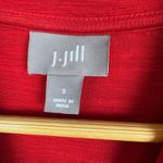J Jill Womens Button‎ Down Embroidered Shirt in Red Sz S Flowy Oversized Holiday Photo 6