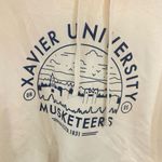 US Cape apparel Xavier university medium cropped hoodie sweater cream blue Photo 1