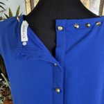 Blu Pepper Dress Womens M Sleeveless Pyramids Studs Royal Blue Open Back Y2K Photo 4