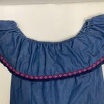 Signature Studio Boho chambray top with ruffle size large Photo 3