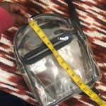 Clear Transparent vinyl mini backpack black trim adjustable straps zipper closure #festival #concert #rave Measurement in pics Multiple Photo 3
