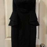 Poetry NWT  Black Strapless Peplum Mini Dress size Medium Photo 0