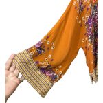 Free People  Women's Purple Multi Stripe/Floral Mix-n-Match Bell Sleeve Top sz XS Photo 3