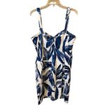 Jones New York Signature Blue and White Palm Sheath Dress Size 12 Photo 4
