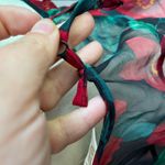 Victoria's Secret Victoria Secret Gold Label Sheer Floral Red & Black Lace Babydoll Chemise Sz M Photo 4