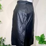 Bermans Black Leather Pencil Skirt Pockets Size 6 Photo 6