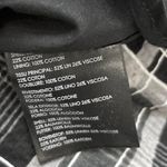 Club Monaco  Black Gray Linen Checkered Plaid Mini Puff Sleeve Shirt Dress Sz XS Photo 7