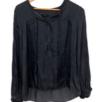 J.Crew  Dark Blue Feminine Pleated Blouse Photo 0