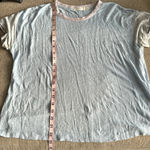 Rag and Bone baby blue oversized boxy linen Tshirt with pink, grey details size xs Photo 7
