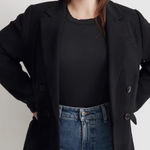 Madewell The Rosedale Boyfriend Black in Crepe Blazer Sz 6 Photo 0