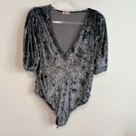 Free People  Don't You Wish Bodysuit velvet grey‎ size small. Photo 1