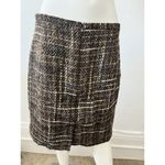Vintage Cartoon Fashion Brown White Wool Blend Tweed Pencil Skirt Size 6 EU 42 Photo 6