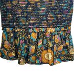 House of Harlow 1960 Smocked Top Blue Size S Ruffle Sleeve Peplum Stretch Photo 4