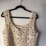 Rebellion  Crochet Tank Top Cream Sleeveless Festival Boho‎ Women's L Photo 1