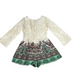 City Halo Paisley Print Playsuit Romper Size Medium Boho Festival Colorful Party Green Photo 1