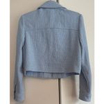 ZARA  Blue Tweed‎ Sparkle Cropped Moto Jacket Women's Size S | Twee | Coquette Photo 7
