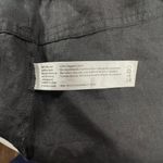 Eileen Fisher  Womens Pants Black Organic Linen Crop Side Zip Wide Leg Size Lg Photo 4