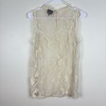 Who What Wear  Cream Lace Embroidered Sleeveless Top Medium Photo 2