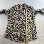 Chico's  0 US S 4 No Iron Button Down Up Shirt Effortless Love Leopard Woman's Photo 15