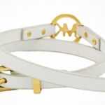 Michael Kors GOLD TONE,PAVE,LOGO,DOUBLE WRAP OFF WHITE LEATHER BRACELET MKJ3853 Photo 1